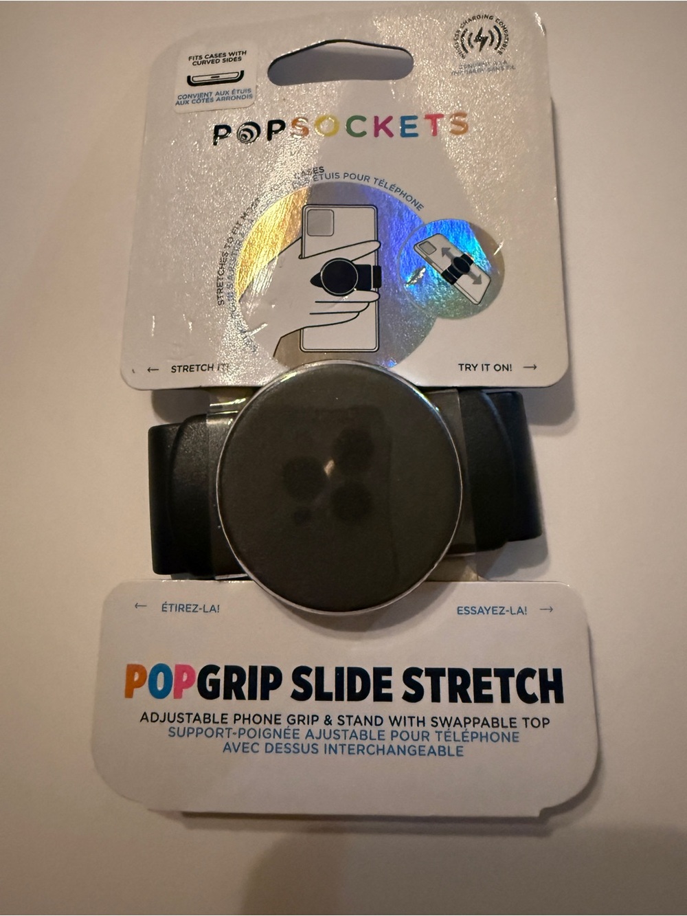 PopSockets PopGrip Slide Stretch Black - New Sealed